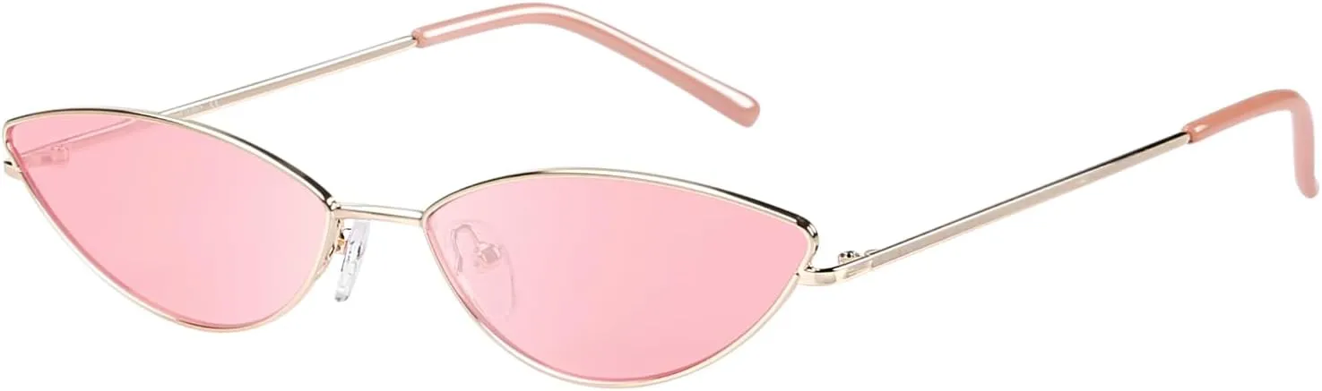 DUCO Vintage Oval Sunglasses for Women Small Triangle Polarized Sun Glasses Metal Frame and UV Protection W019
