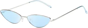 DUCO Vintage Oval Sunglasses for Women Small Triangle Polarized Sun Glasses Metal Frame and UV Protection W019