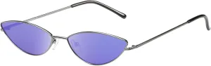 DUCO Vintage Oval Sunglasses for Women Small Triangle Polarized Sun Glasses Metal Frame and UV Protection W019