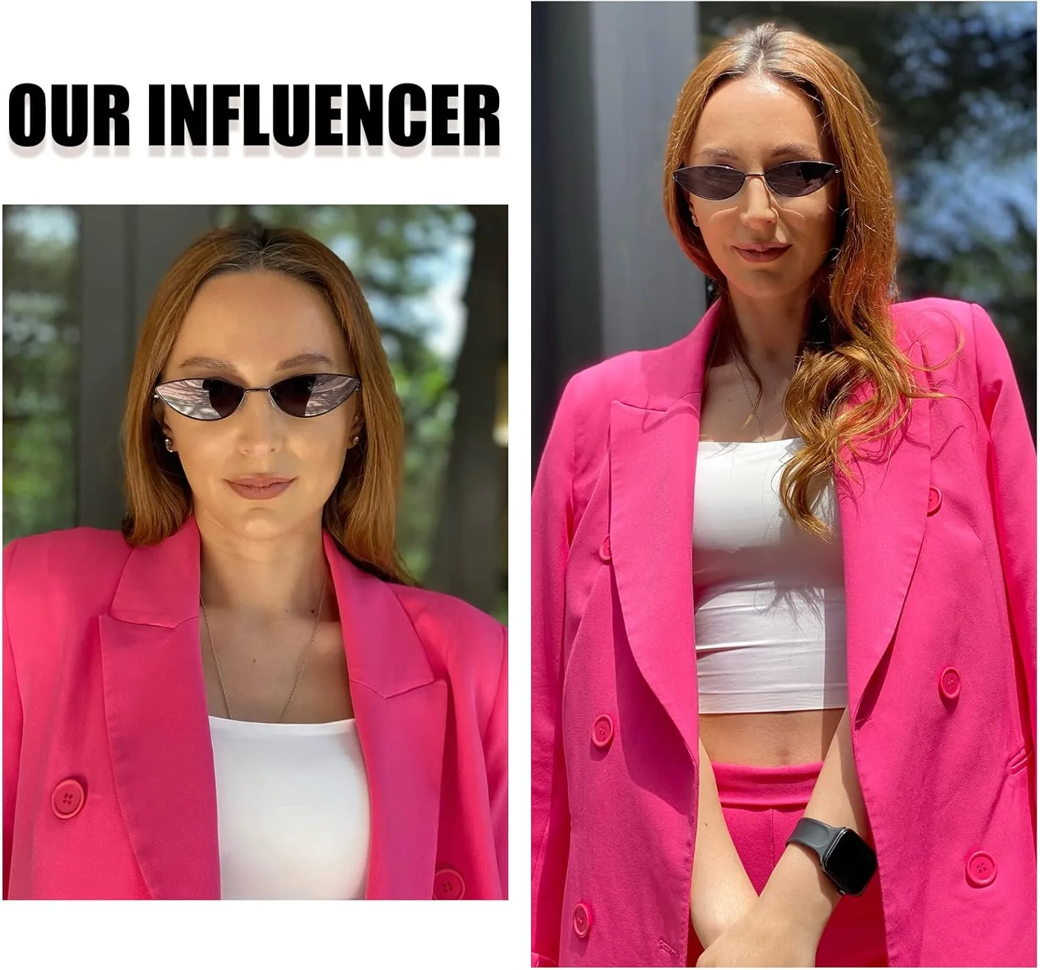DUCO Vintage Oval Sunglasses for Women Small Triangle Polarized Sun Glasses Metal Frame and UV Protection W019