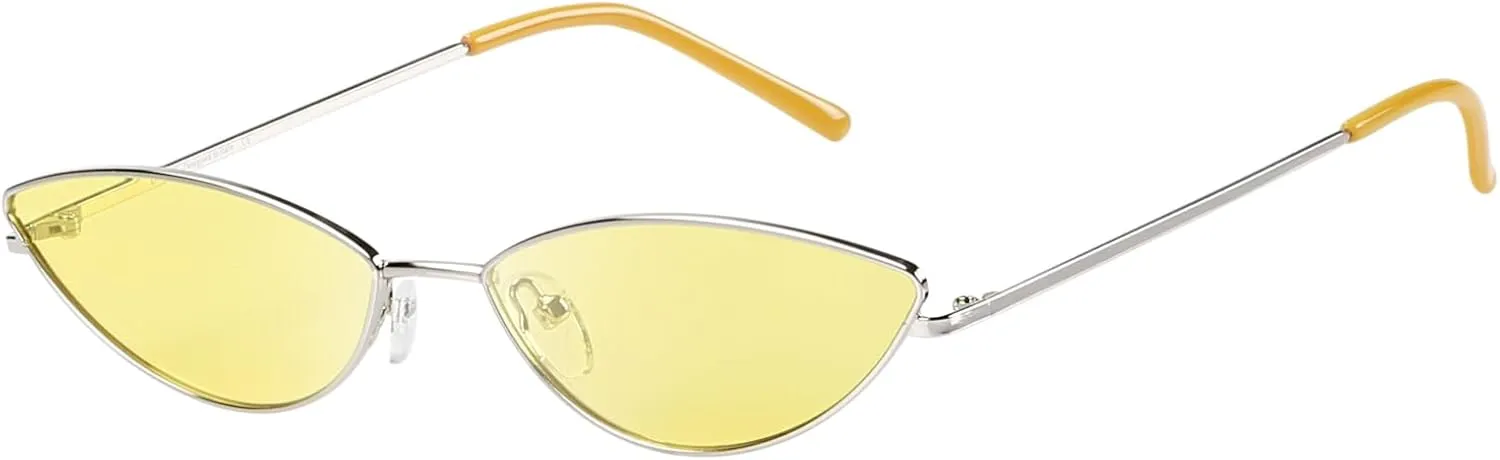 DUCO Vintage Oval Sunglasses for Women Small Triangle Polarized Sun Glasses Metal Frame and UV Protection W019