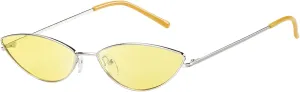 DUCO Vintage Oval Sunglasses for Women Small Triangle Polarized Sun Glasses Metal Frame and UV Protection W019