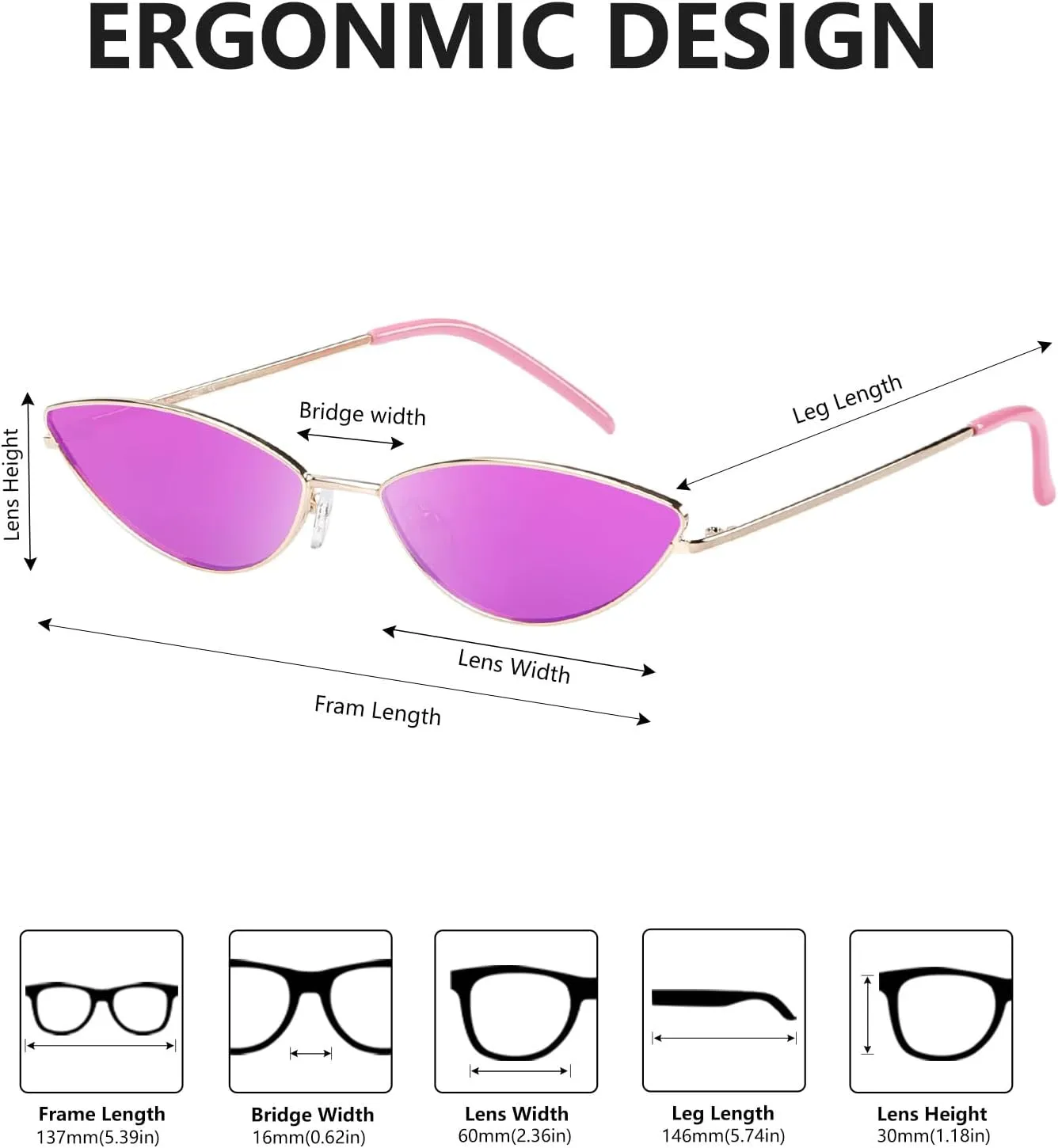 DUCO Vintage Oval Sunglasses for Women Small Triangle Polarized Sun Glasses Metal Frame and UV Protection W019