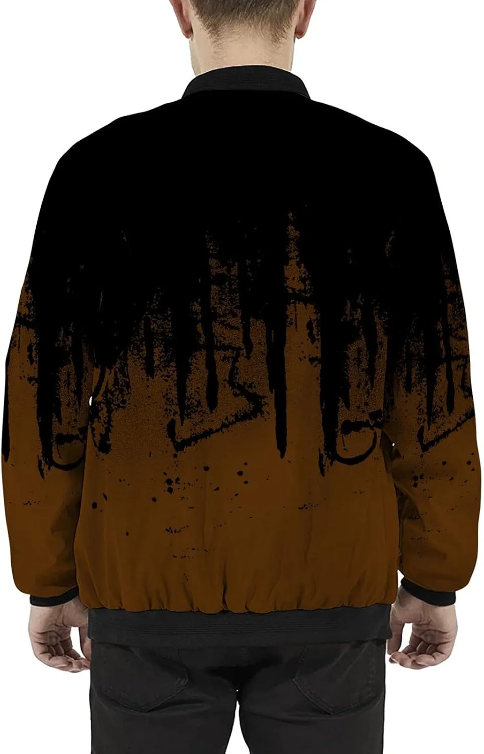 DuDubaby Autumn and Winter Men's Printed Thin Jackets Men's Casual Versatile Printed Jackets
