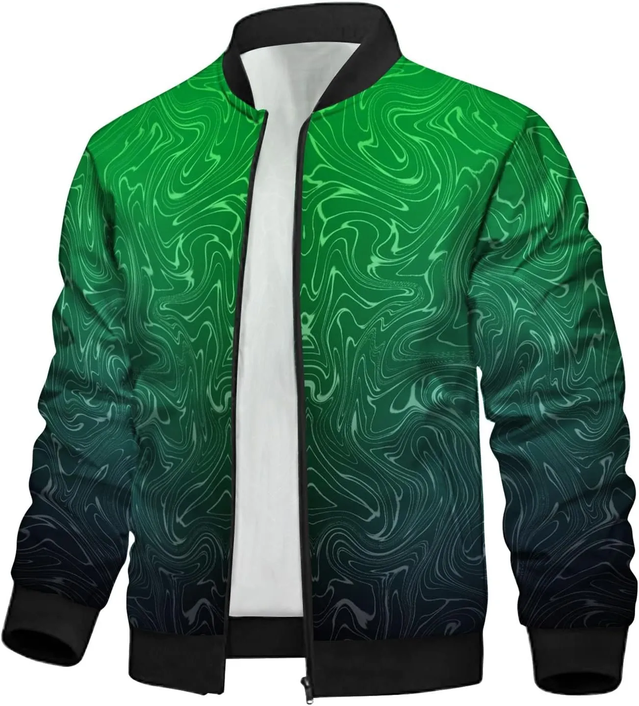 DuDubaby Autumn and Winter Men's Printed Thin Jackets Men's Casual Versatile Printed Jackets