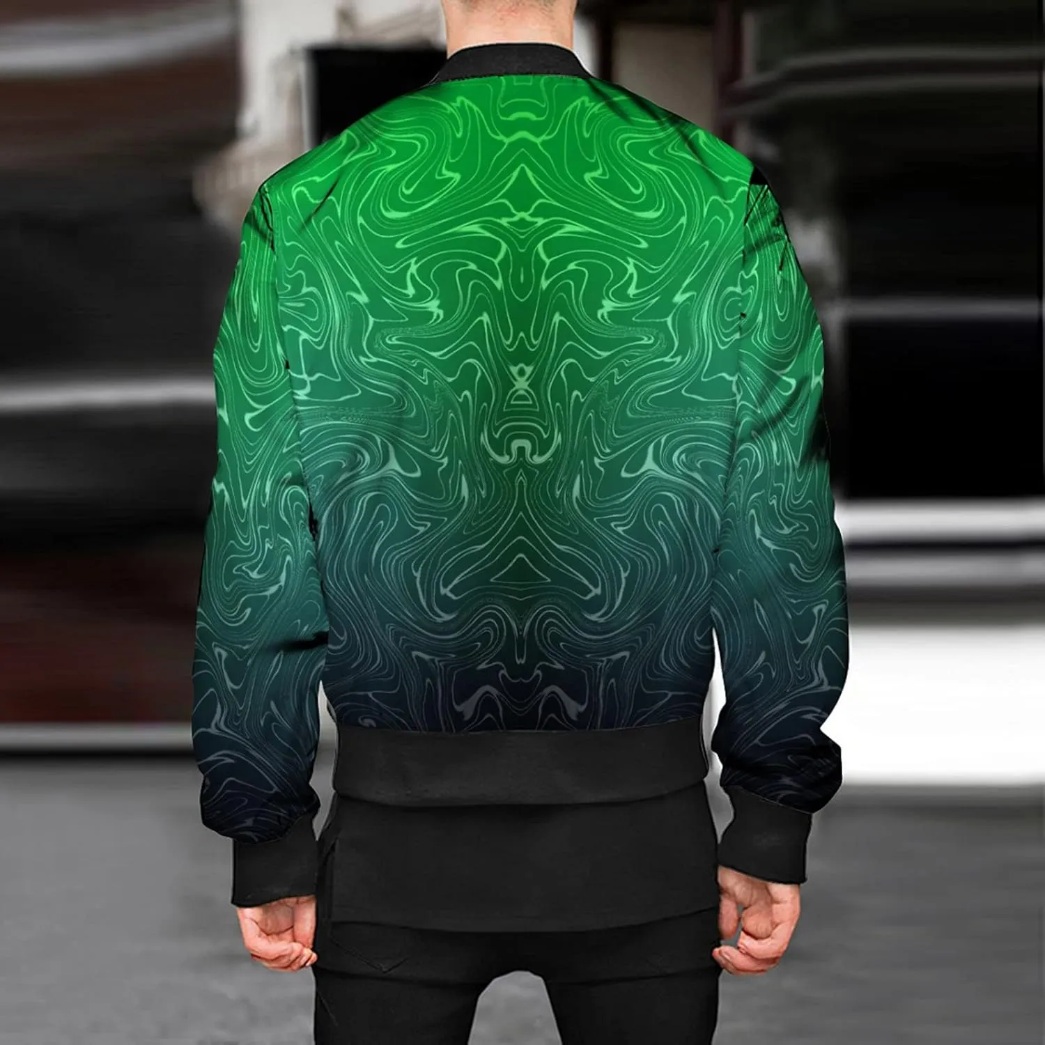 DuDubaby Autumn and Winter Men's Printed Thin Jackets Men's Casual Versatile Printed Jackets