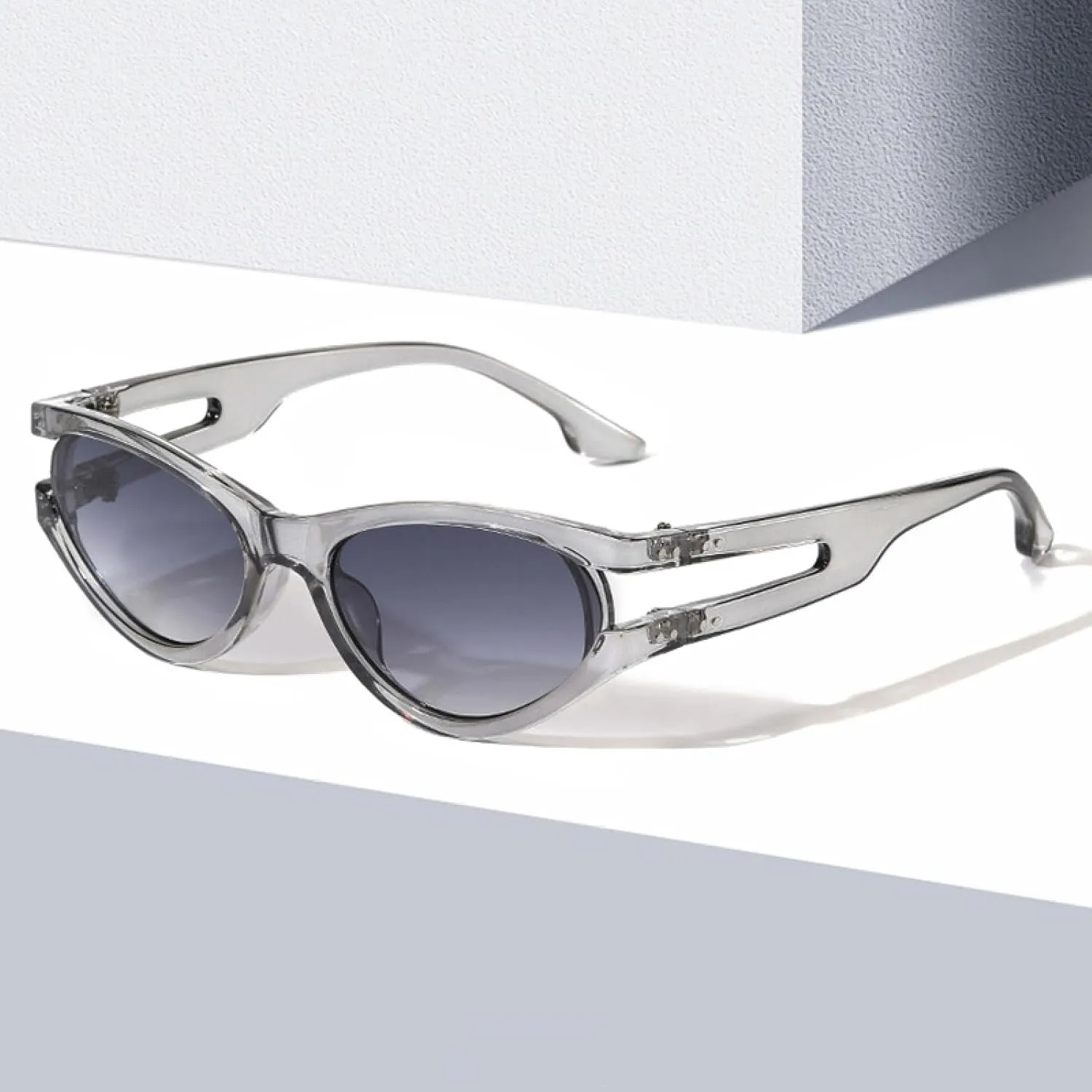 Fashion Cat Eye Sunglasses Women Retro Rivets Blue Green Uv400 Men