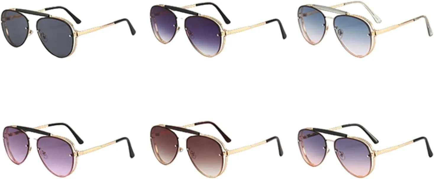 Fashion Metal Frame Retro Double Beam Sunglasses Sunglasses
