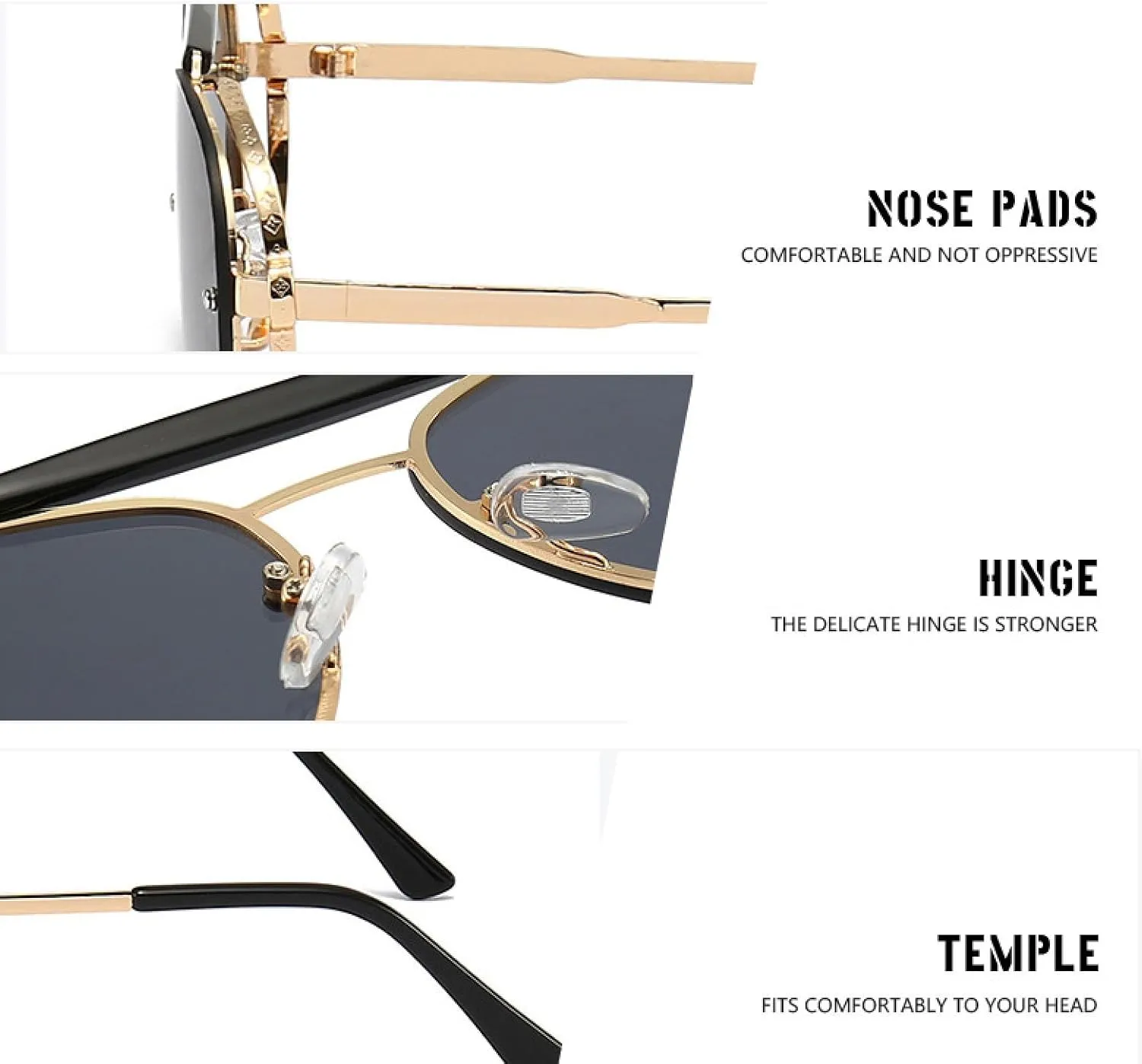Fashion Metal Frame Retro Double Beam Sunglasses Sunglasses