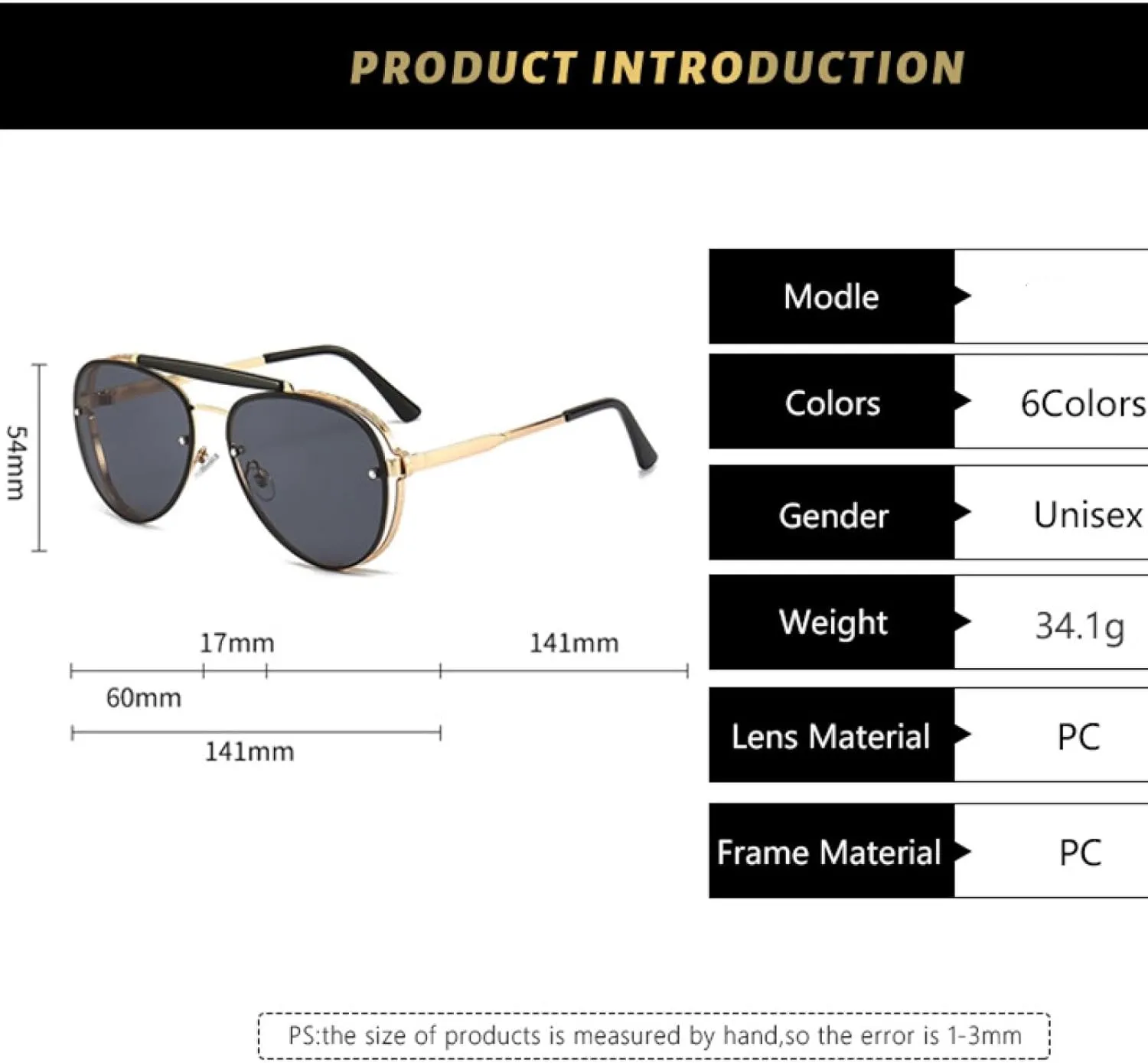Fashion Metal Frame Retro Double Beam Sunglasses Sunglasses