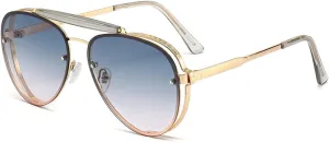 Fashion Metal Frame Retro Double Beam Sunglasses Sunglasses