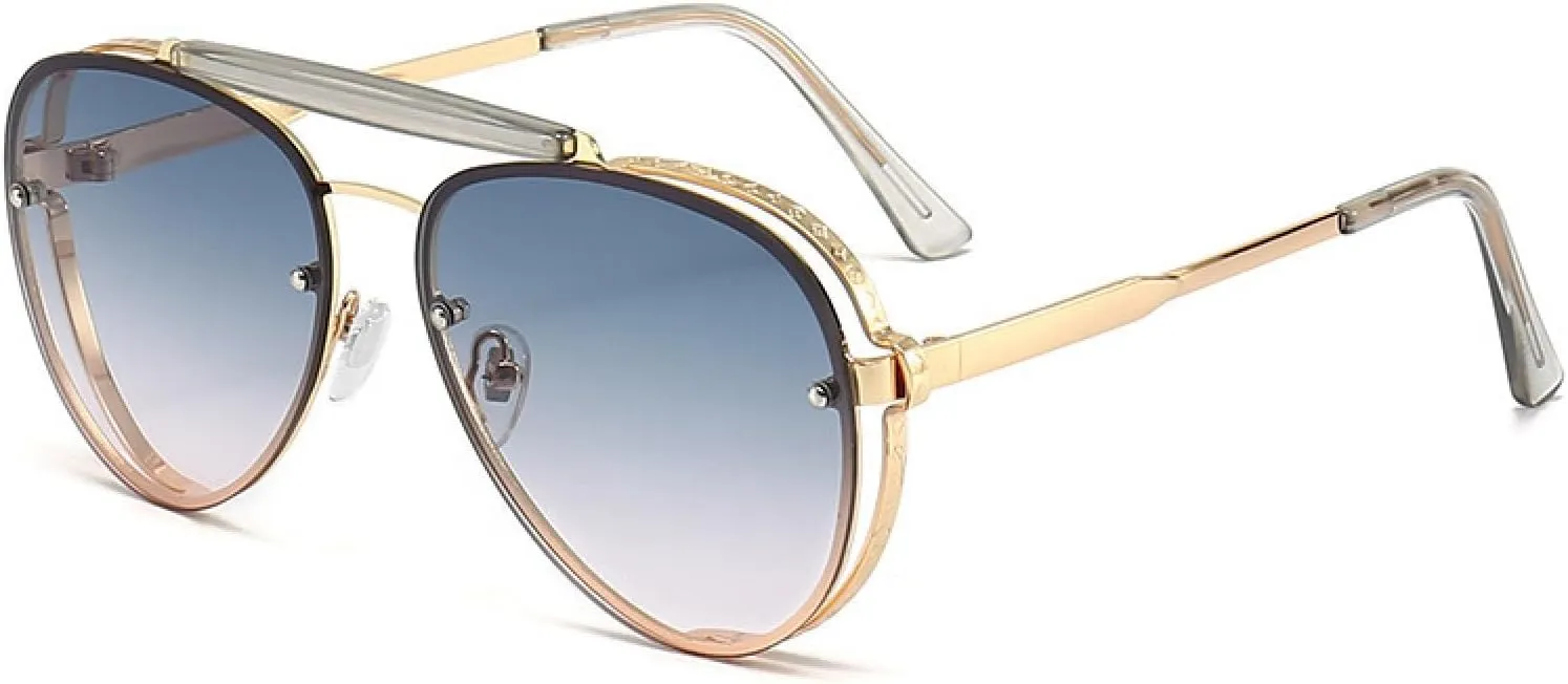 Fashion Metal Frame Retro Double Beam Sunglasses Sunglasses