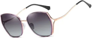 Fashion Oversized Sunglasses Women Geometric Vintage Gradient Shades UV400 Protection Metal Sun Glass