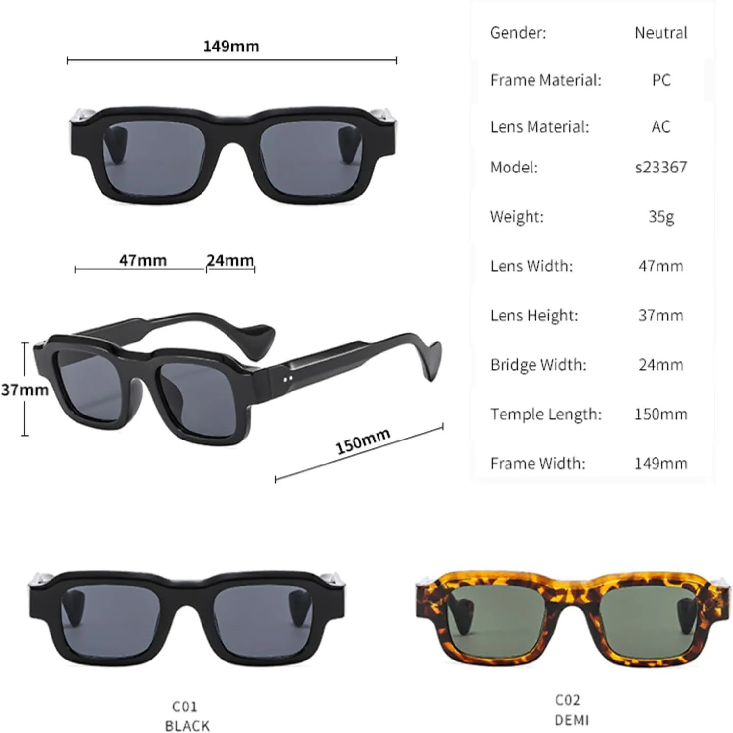 Fashion Punk Retro Vintage Sunglasses for Women Men Driving Uv400