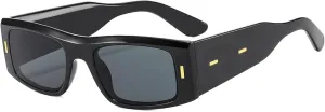 Fashion Rectangle Rivet Sunglasses Uv400 Men