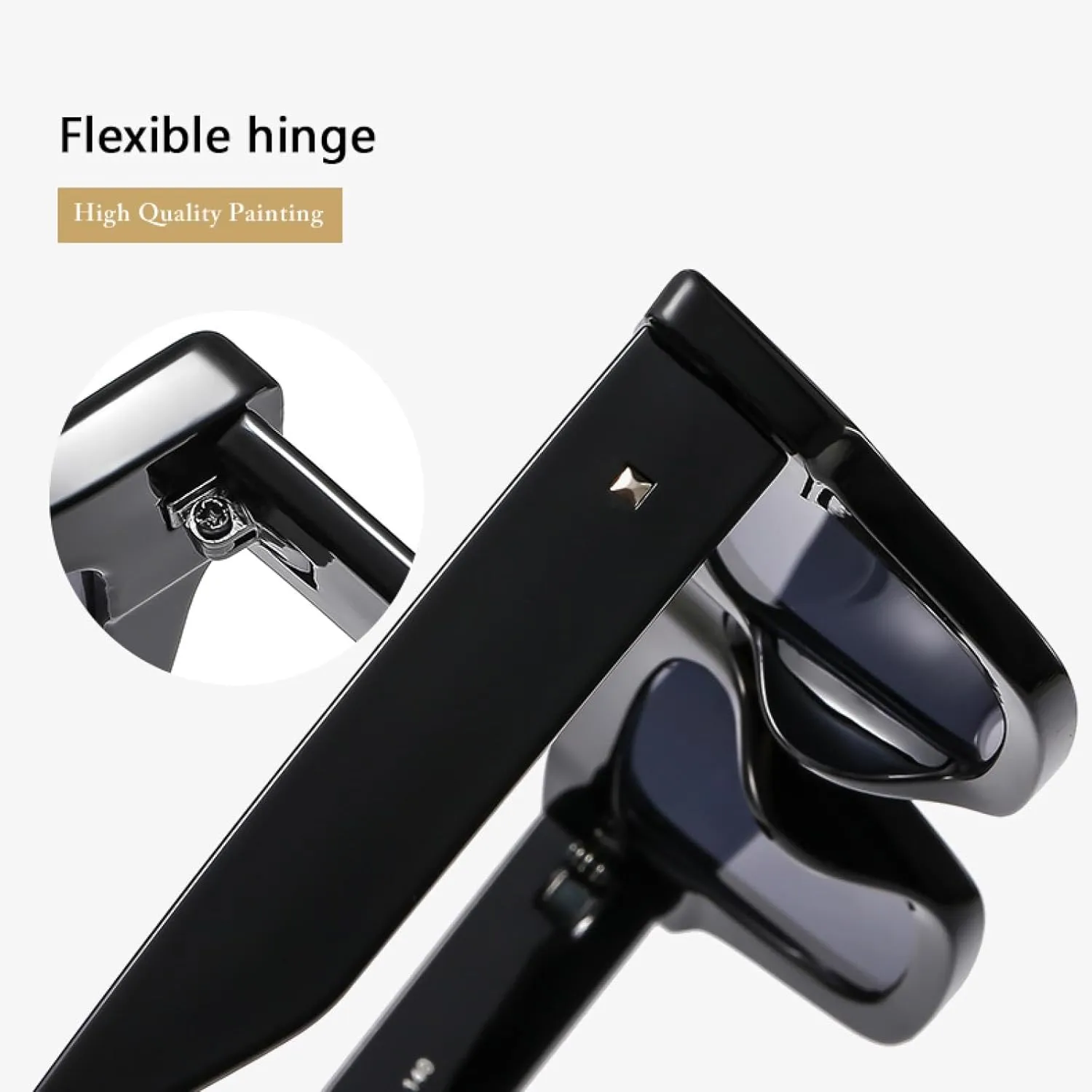 Fashion Simple Thick Frame Sunglasses Male Retro
