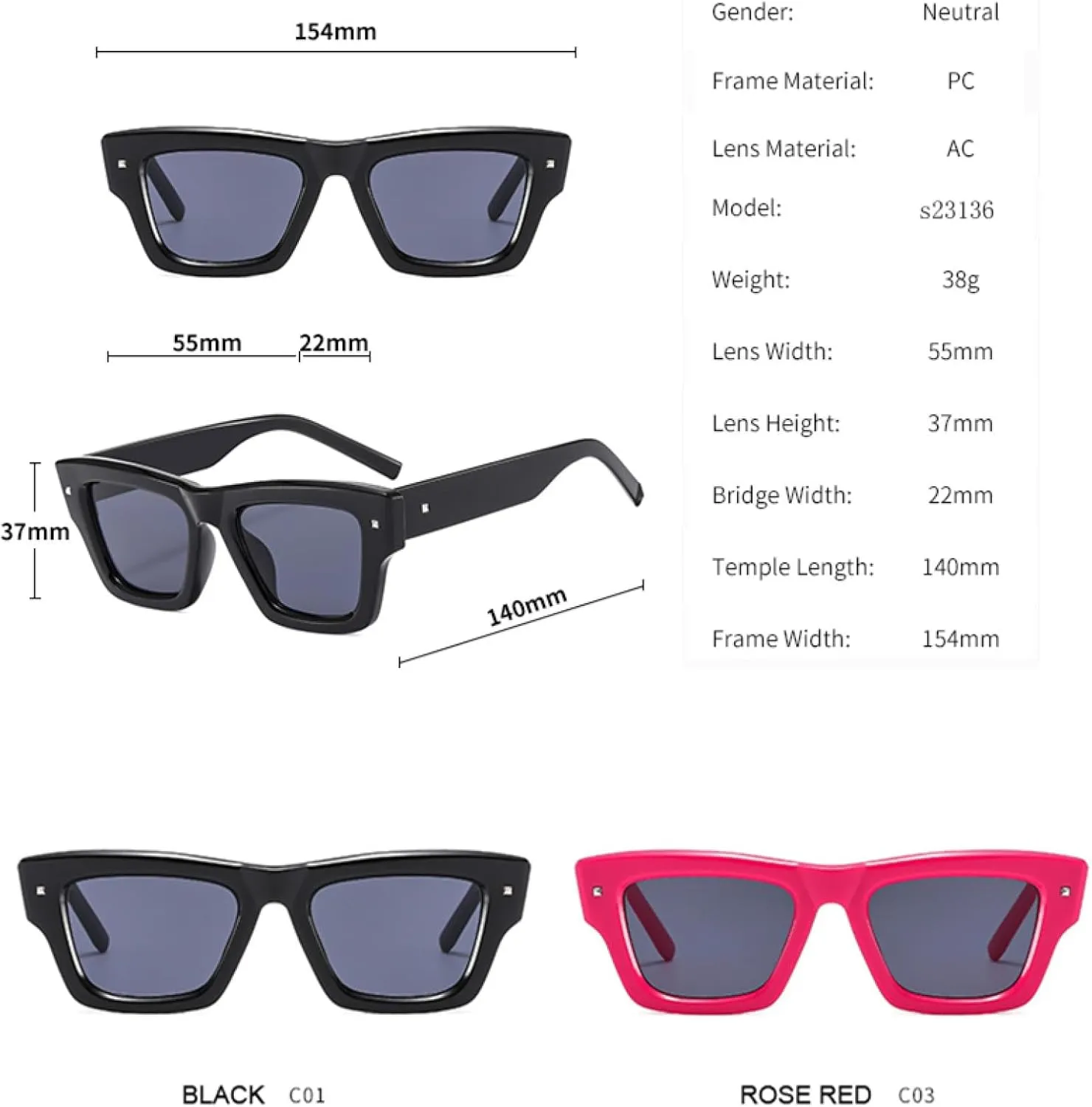 Fashion Simple Thick Frame Sunglasses Male Retro