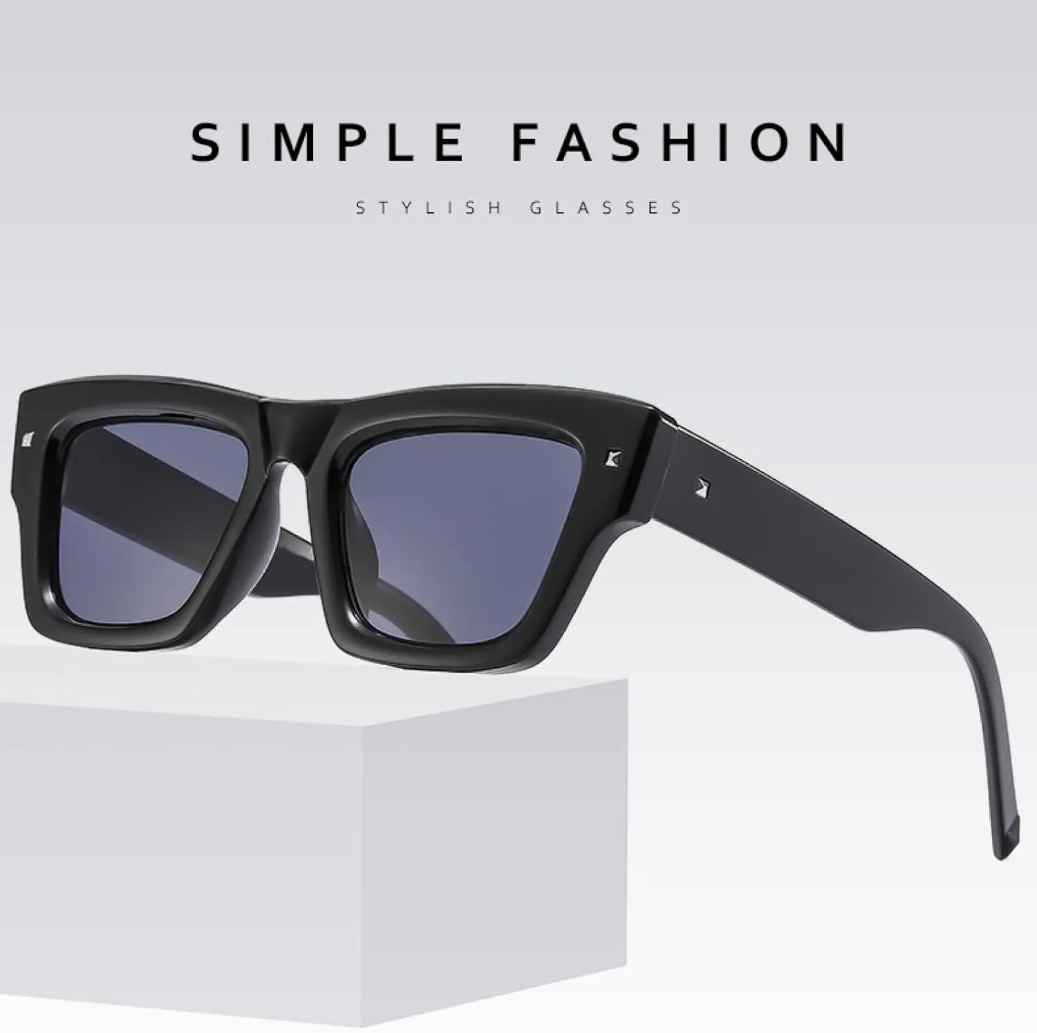 Fashion Simple Thick Frame Sunglasses Male Retro