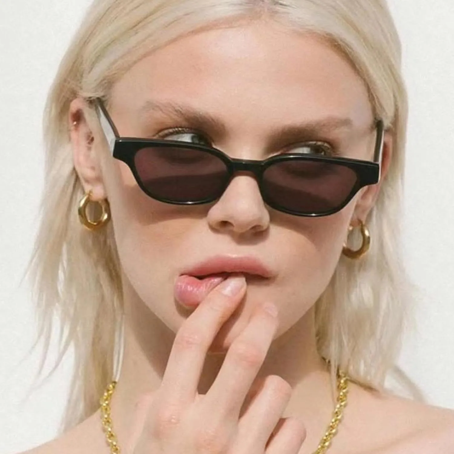 Fashion Small Cat Eye Sunglasses Women Vintage Tea Uv400