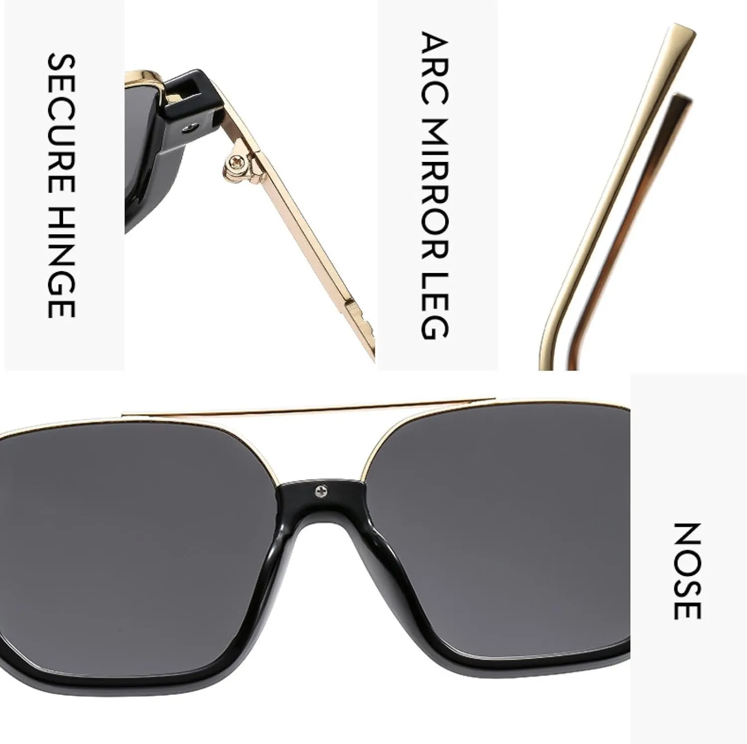 Fashion Sunglasses for Women Men Retro Metal Frame Uv400