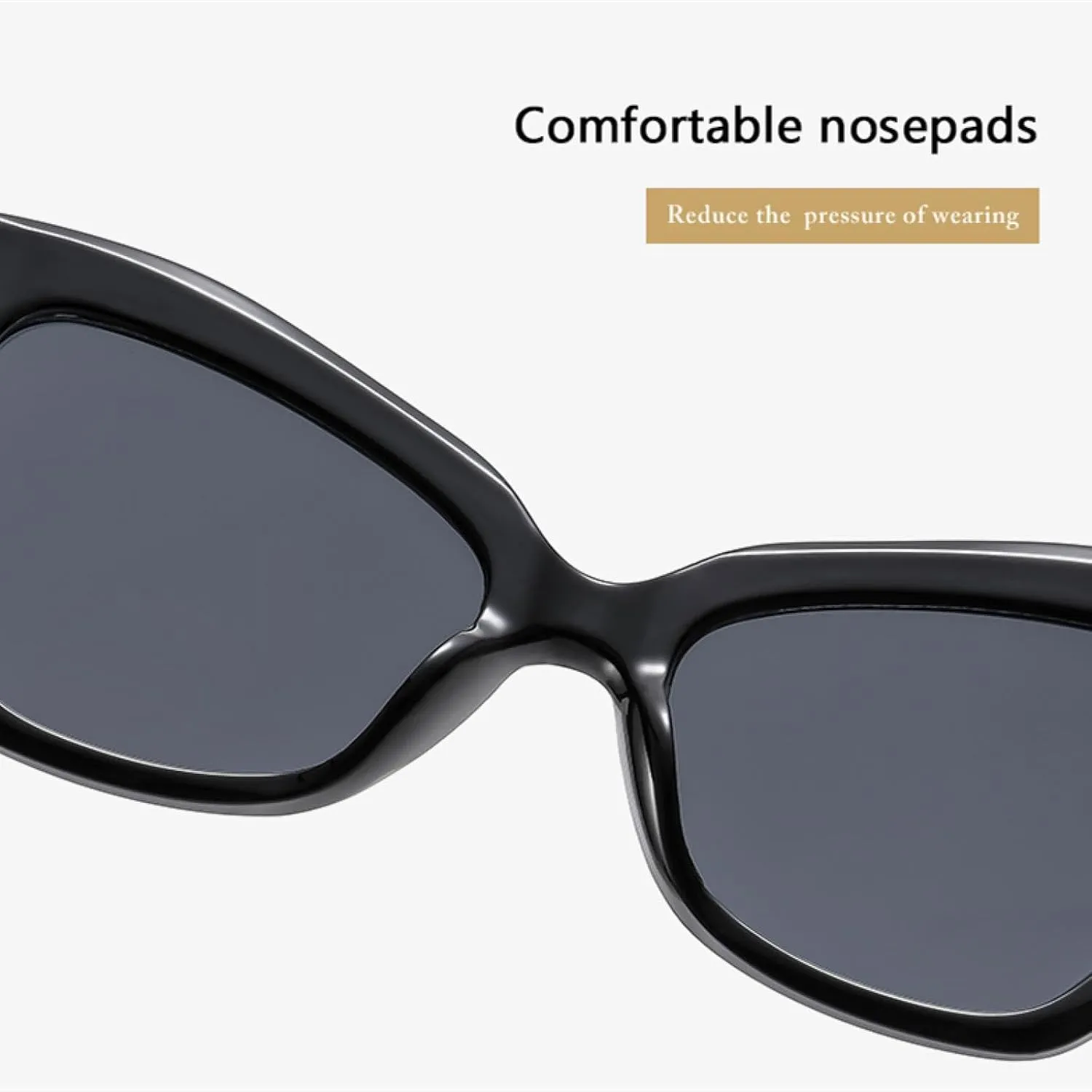 Fashion Vintage Cat Eye Sunglasses for Women Thick Frame Retro Fashion Uv400