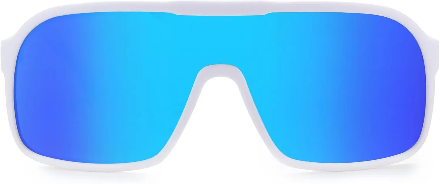 FEISEDY Fashion Polarized Sunglasses Oversized One Piece Reflective Lens Sports Sun Glasses B0122