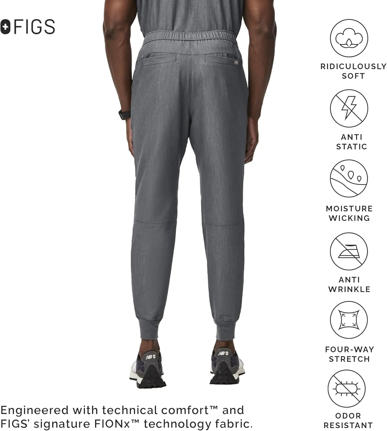 FIGS Tansen Jogger Scrub Pants for Men — Slim Fit, 5 Pockets, 4-Way Stretch, Anti-Wrinkle Men’s Scrub Pants