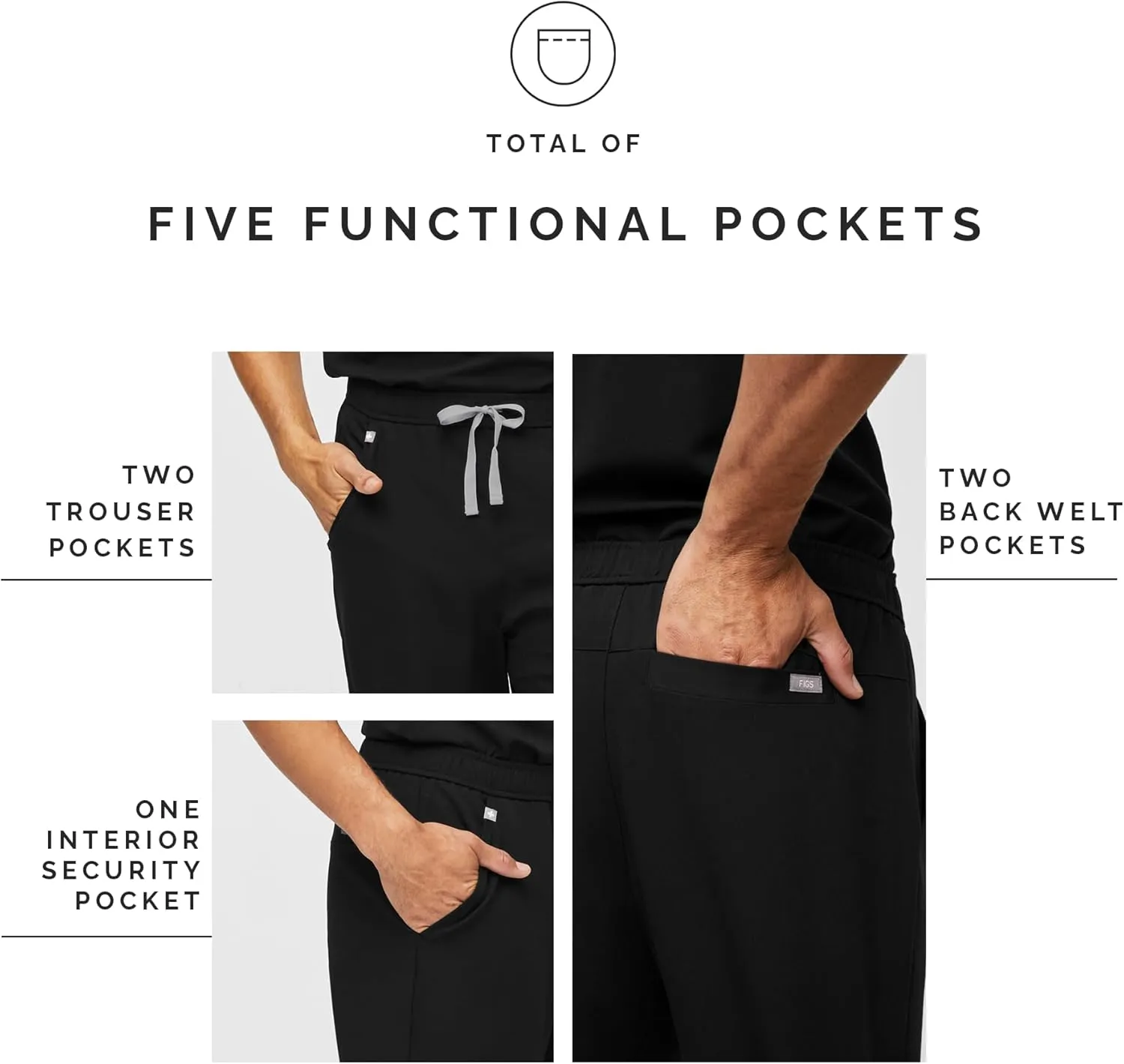 FIGS Tansen Jogger Scrub Pants for Men — Slim Fit, 5 Pockets, 4-Way Stretch, Anti-Wrinkle Men’s Scrub Pants