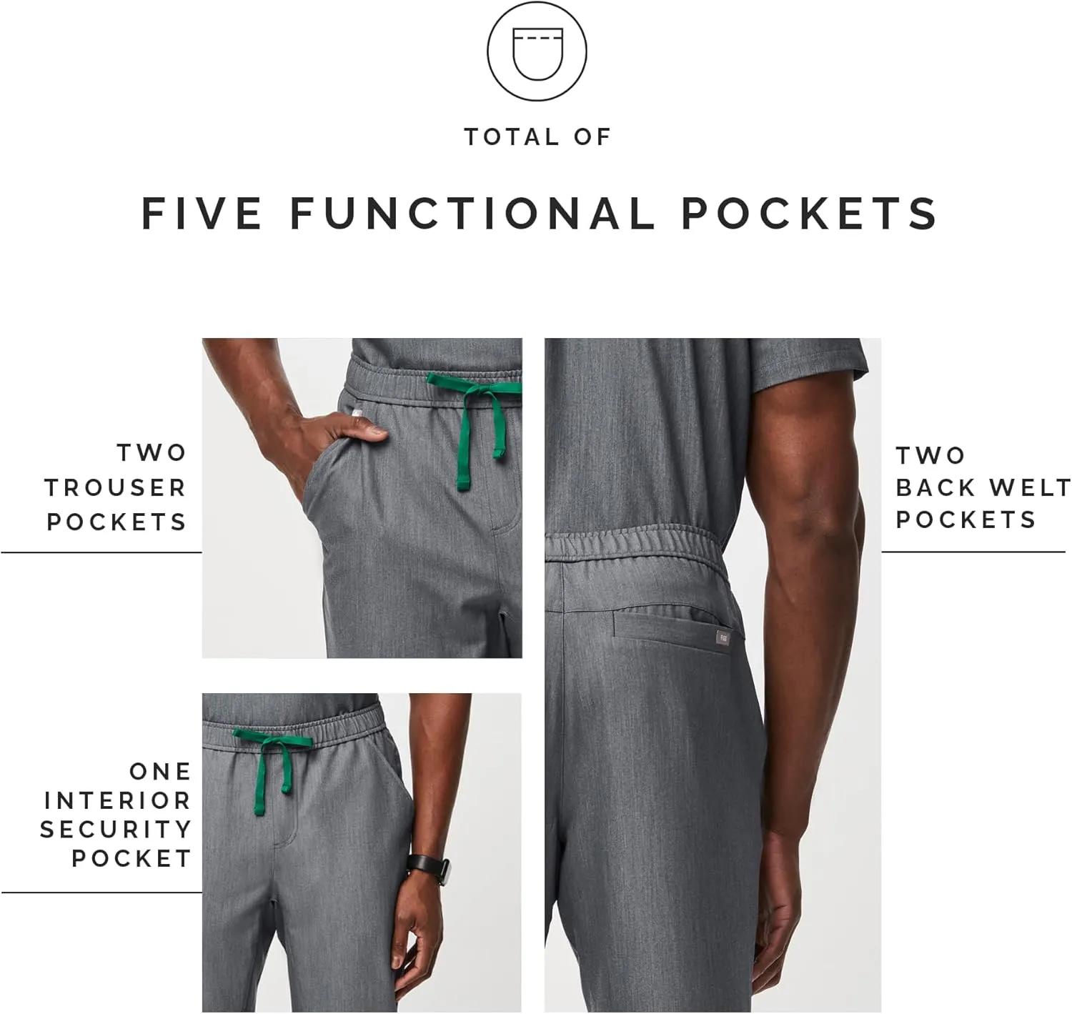 FIGS Tansen Jogger Scrub Pants for Men — Slim Fit, 5 Pockets, 4-Way Stretch, Anti-Wrinkle Men’s Scrub Pants