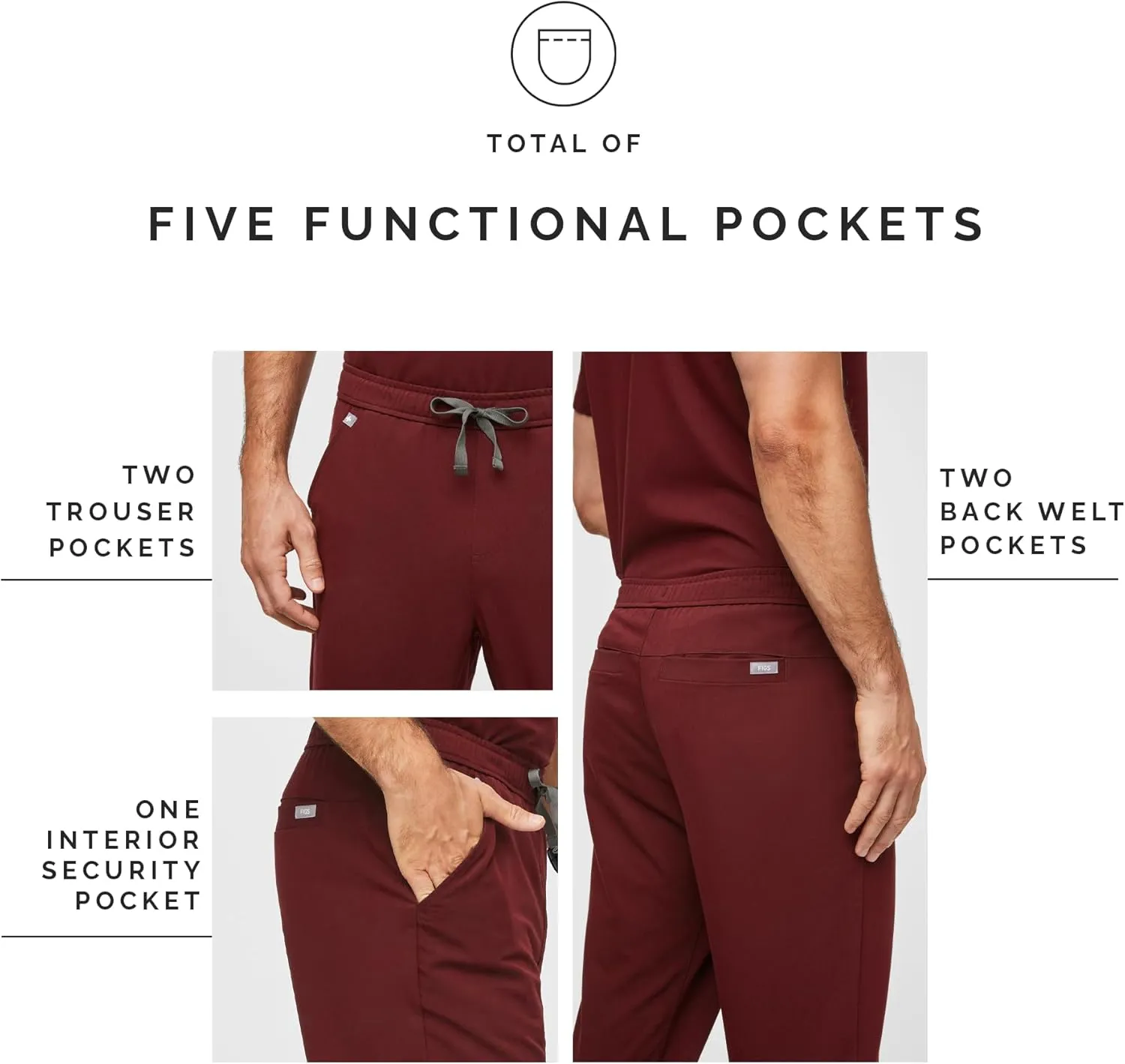 FIGS Tansen Jogger Scrub Pants for Men — Slim Fit, 5 Pockets, 4-Way Stretch, Anti-Wrinkle Men’s Scrub Pants