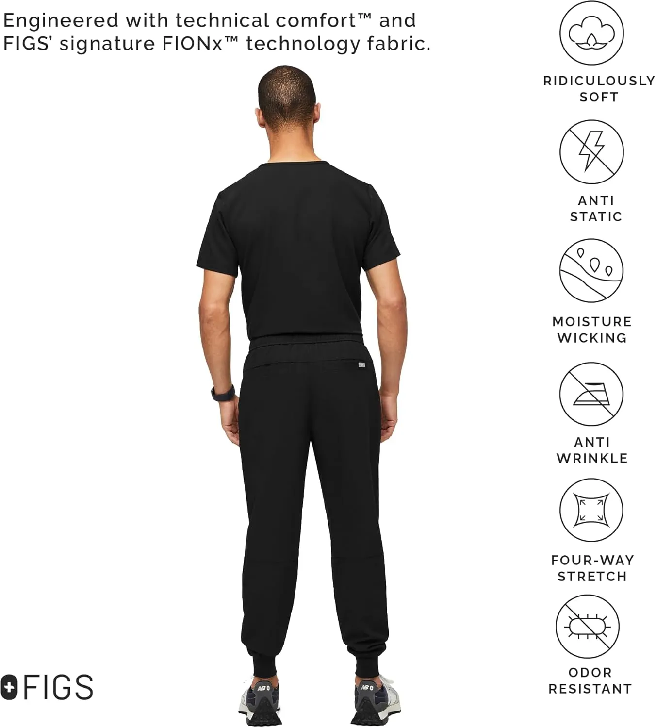 FIGS Tansen Jogger Scrub Pants for Men — Slim Fit, 5 Pockets, 4-Way Stretch, Anti-Wrinkle Men’s Scrub Pants