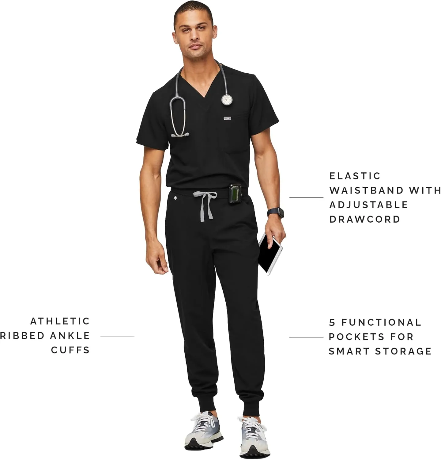 FIGS Tansen Jogger Scrub Pants for Men — Slim Fit, 5 Pockets, 4-Way Stretch, Anti-Wrinkle Men’s Scrub Pants