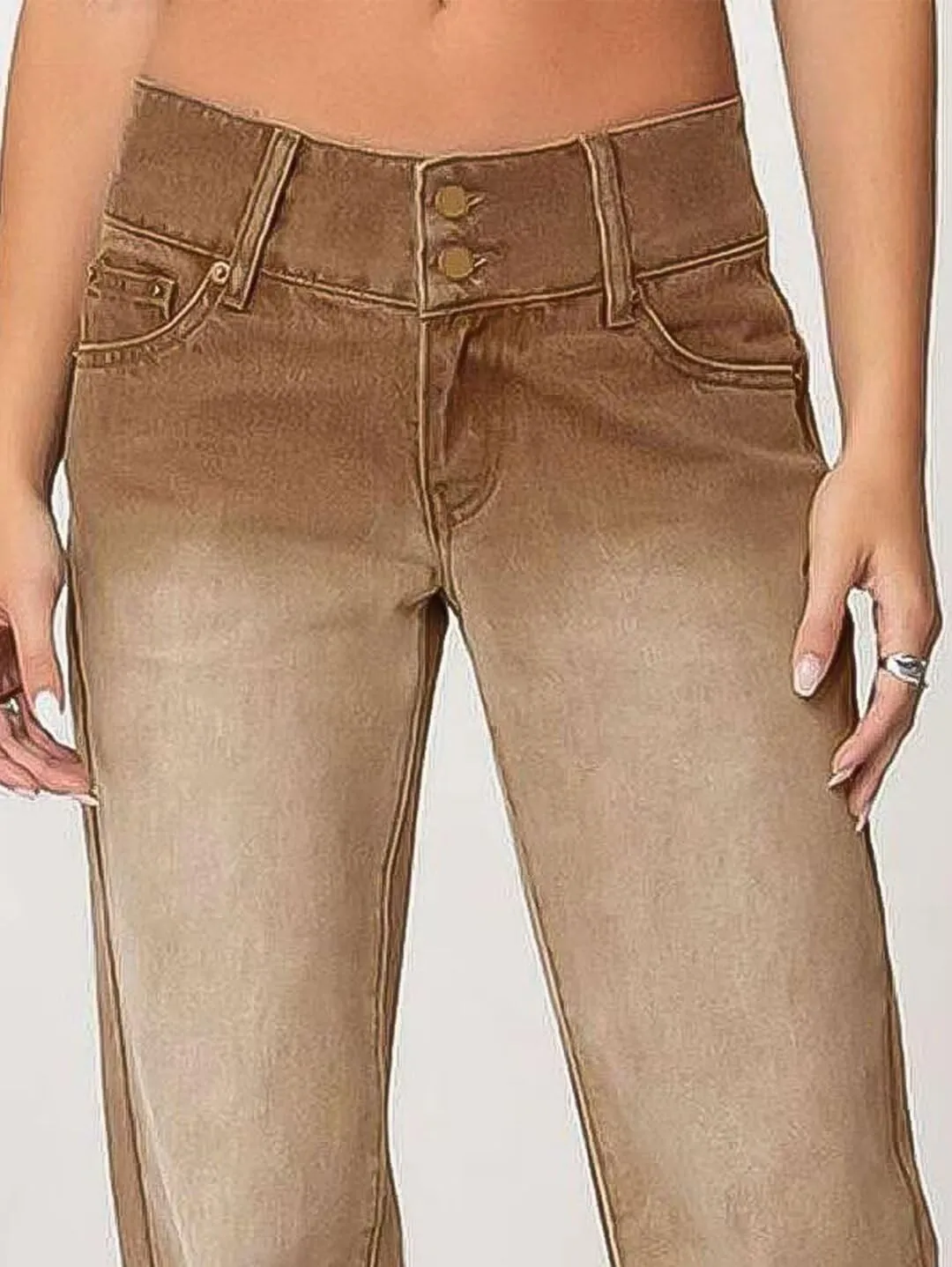 Flamingals Low Rise Wide Leg Jeans for Women Baggy Jeans Denim Trouser Jeans Flare Dress Pants
