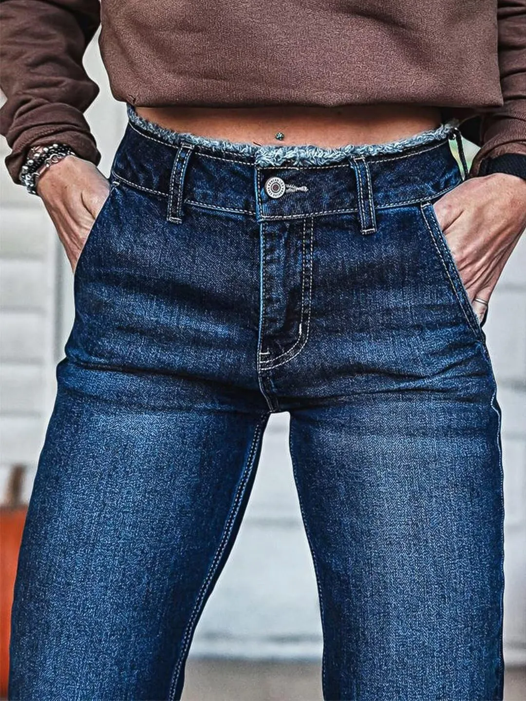 Flamingals Straight Leg Jeans for Women Low Rise Flamingo Stretch Jeans Skinny Wide Leg Denim Pants