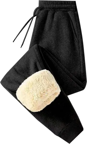 Fleece Lined Sweatpants Women Joggers for Women Casual Pants High Waisted Thermal Winter Warm Pants for Straight