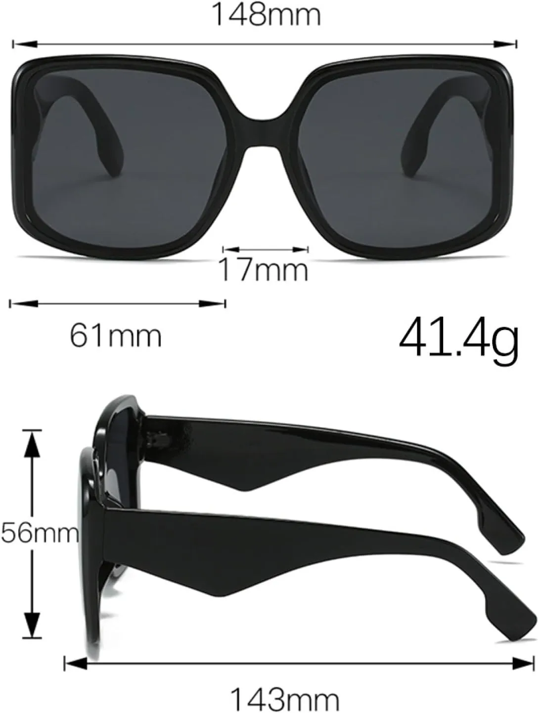 for Women Unique Double Frame Sunglasses with Oversized Frame and Gradient Lenses Uv400