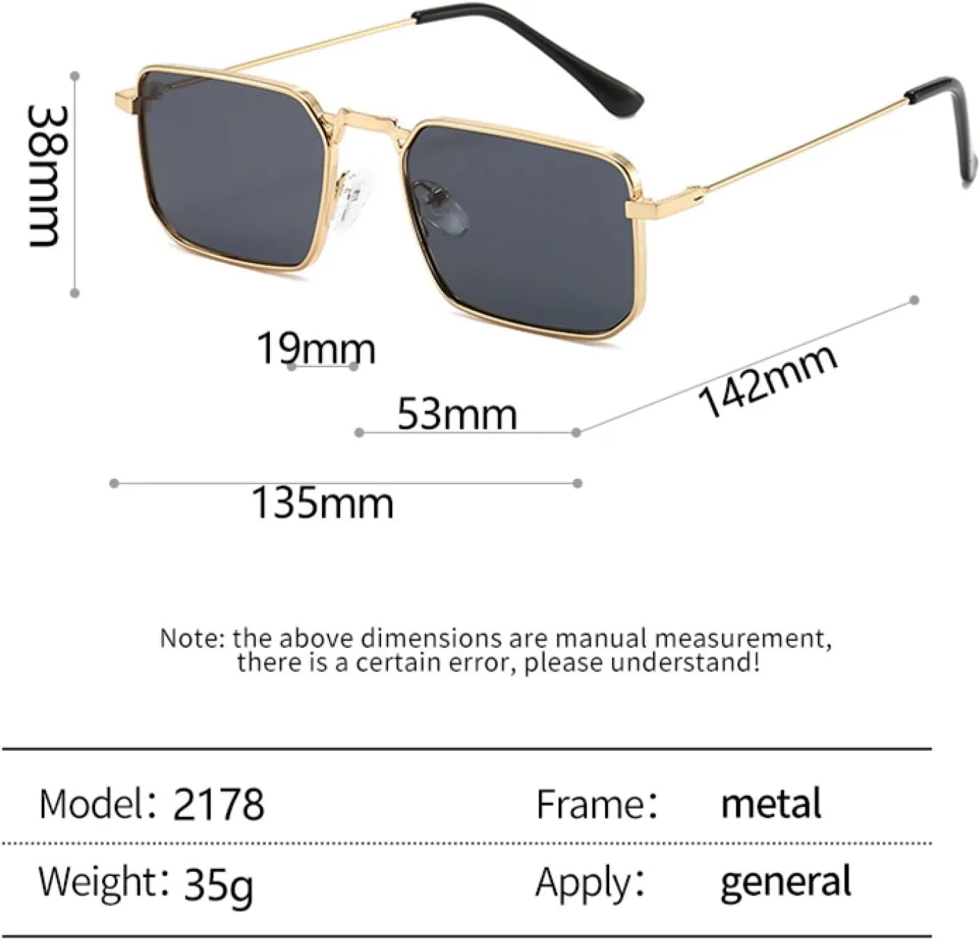 Frame Men's Sunglasses Hip-hop Sunglasses Fashion Trendy Metal