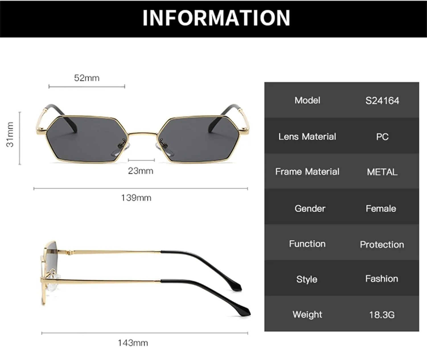 Frame Women Sunglasses Retro Sun Glasses Fashion Men Eyeglasses