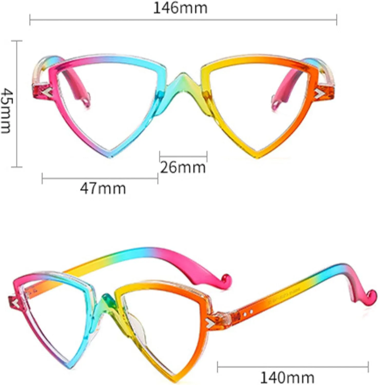 Glasses for Women Fashion Frame Vintage Irregular