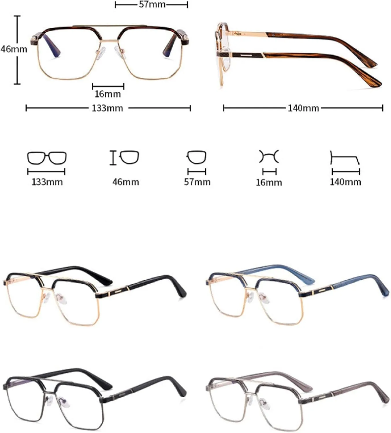 Glasses Frame Fashion Spring Hinge Clear Eyeglass