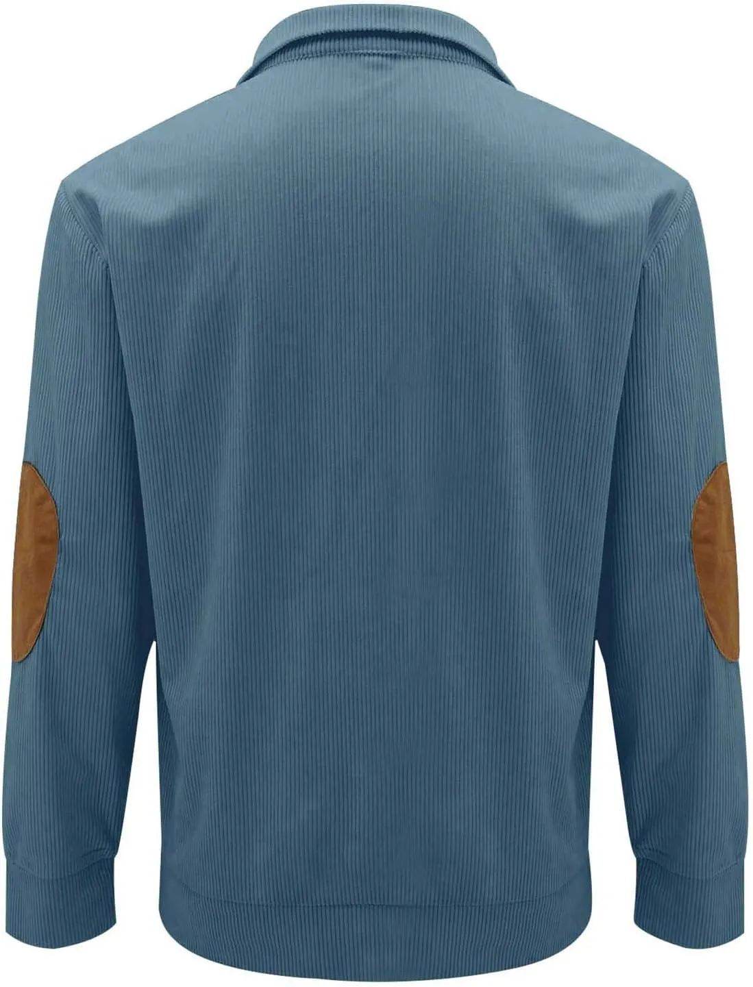 GOFULY Corduroy Sweatshirts For Men Stand Collar Button Henley Fall Shirts Long Sleeve Pullover Thermal Lapel Collar Sweaters