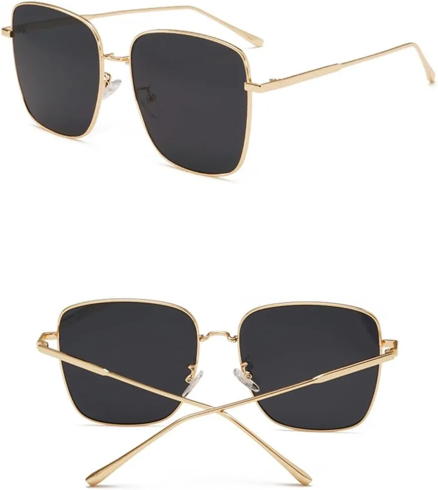 green oversized sunglasses women vintage metal frame sun glasses