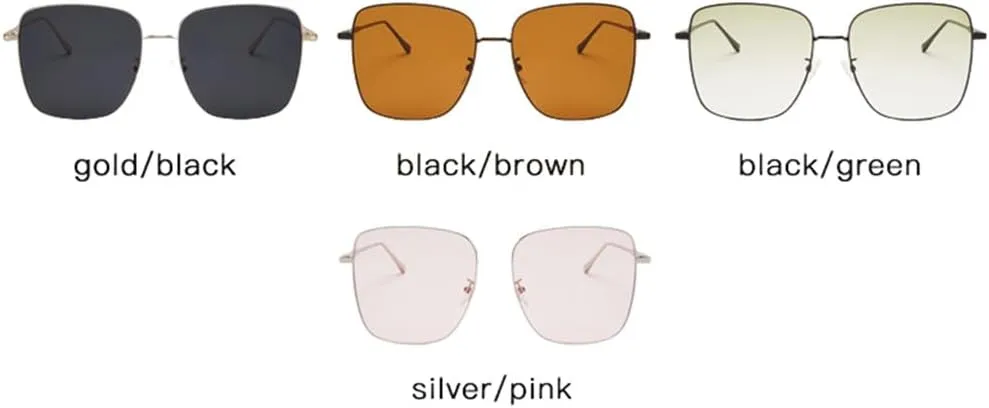 green oversized sunglasses women vintage metal frame sun glasses