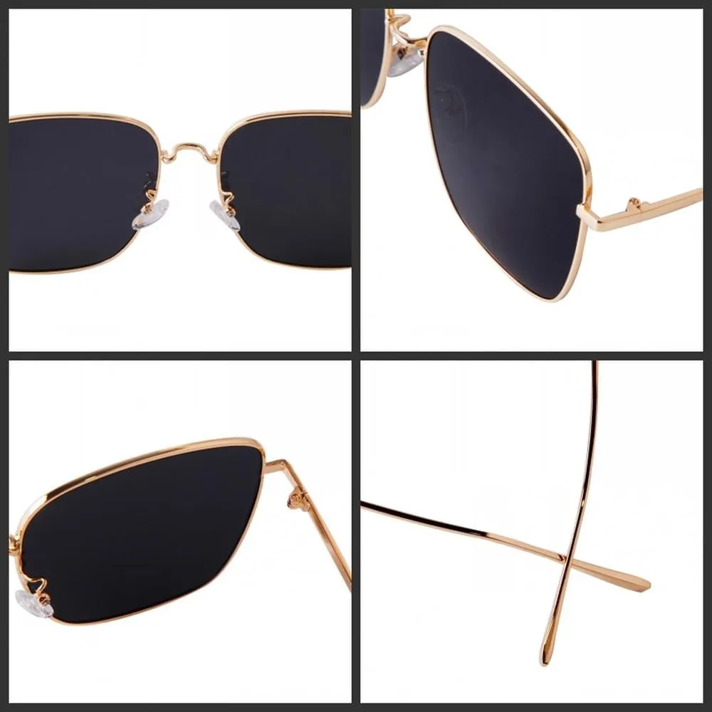 green oversized sunglasses women vintage metal frame sun glasses
