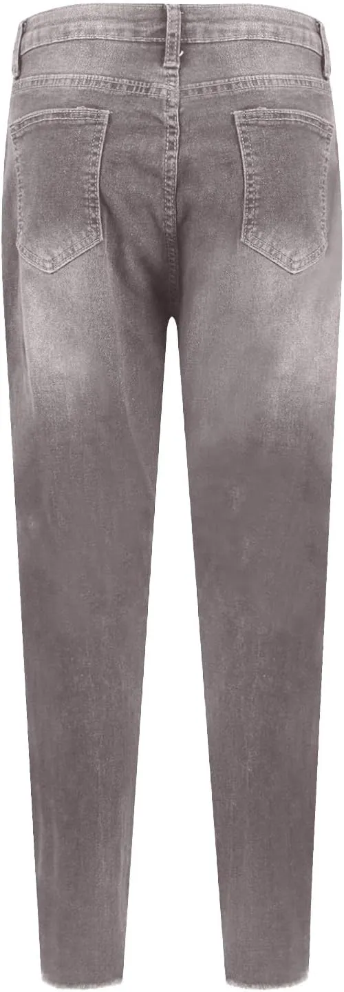 Gumipy Womens Skinny Jeans High Waisted Stretchy Ripped Jeans Trendy Tummy Control Jeggings Butt Lifting Distressed Jeans