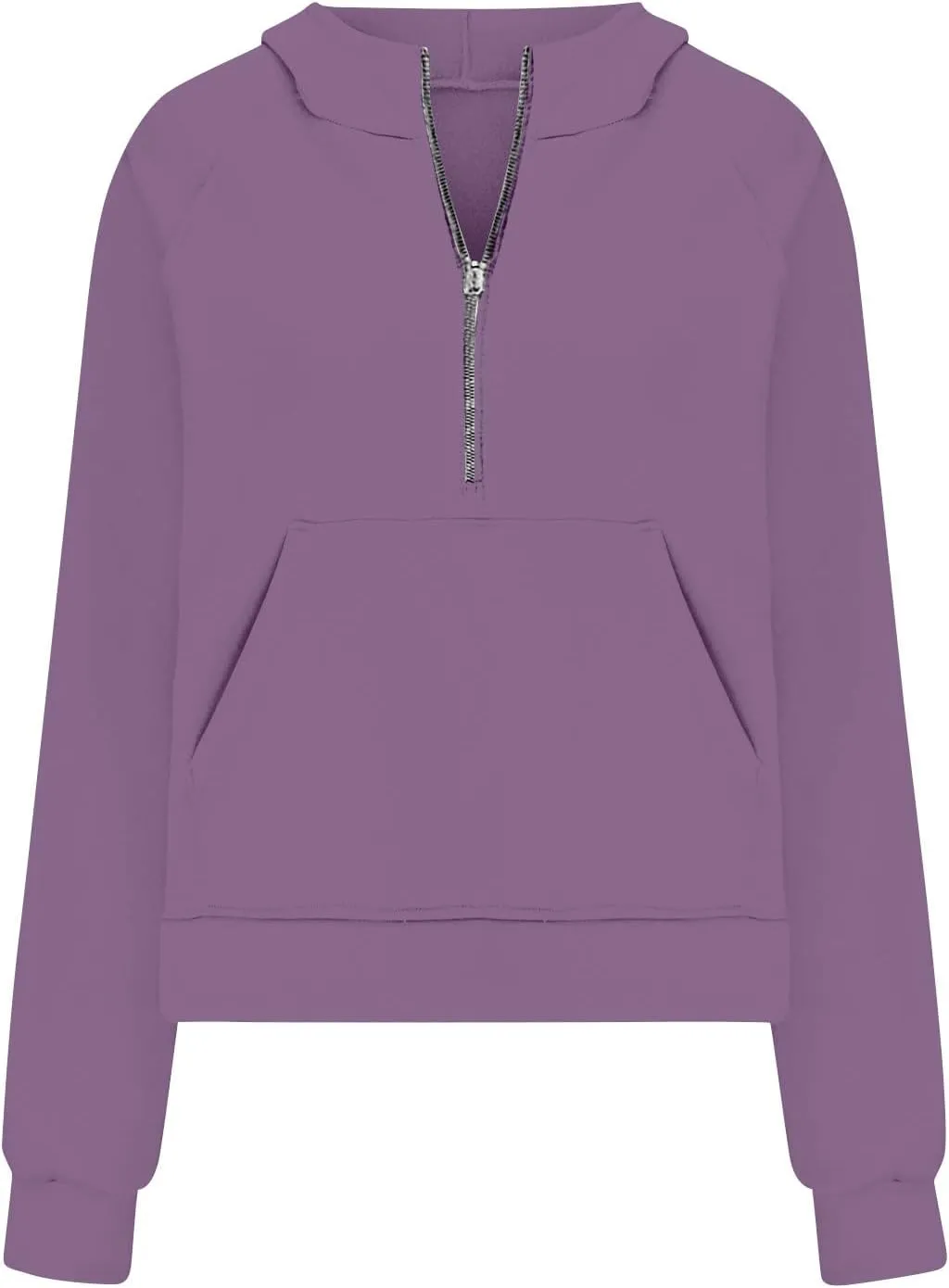 Half Zip Hooded Sweatshirts Cropped Hoodies Fleece Jackets for Womens Fall Outfits Long Sleeve Thermal Pullover Tops
