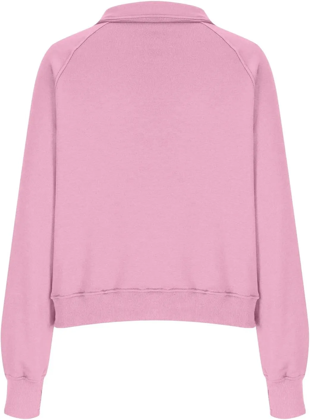 Half Zip Pullover Women Fleece Long Sleeve Cropped Sweatshirts with Thumb Holes Comfy Stand Collar Oversized Sweaters