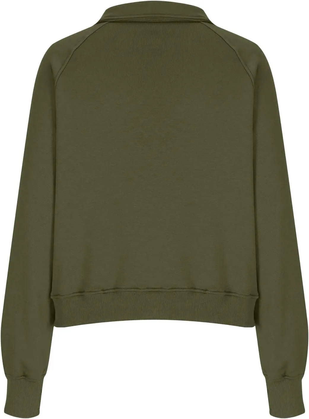 Half Zip Pullover Women Fleece Long Sleeve Cropped Sweatshirts with Thumb Holes Comfy Stand Collar Oversized Sweaters