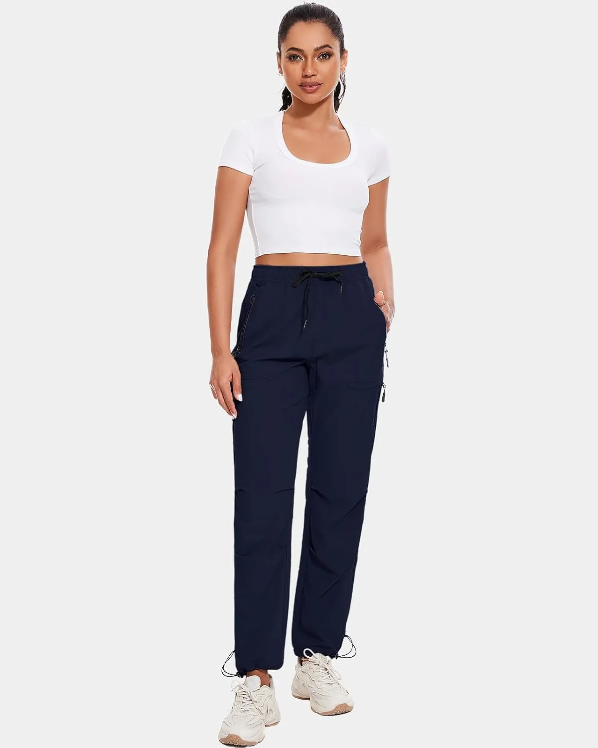 Hiking Pants Women Cargo Joggers for Women Summer Golf Travel Pant Lightweight Elastic Quick Dry Water Resistant with Pockets
