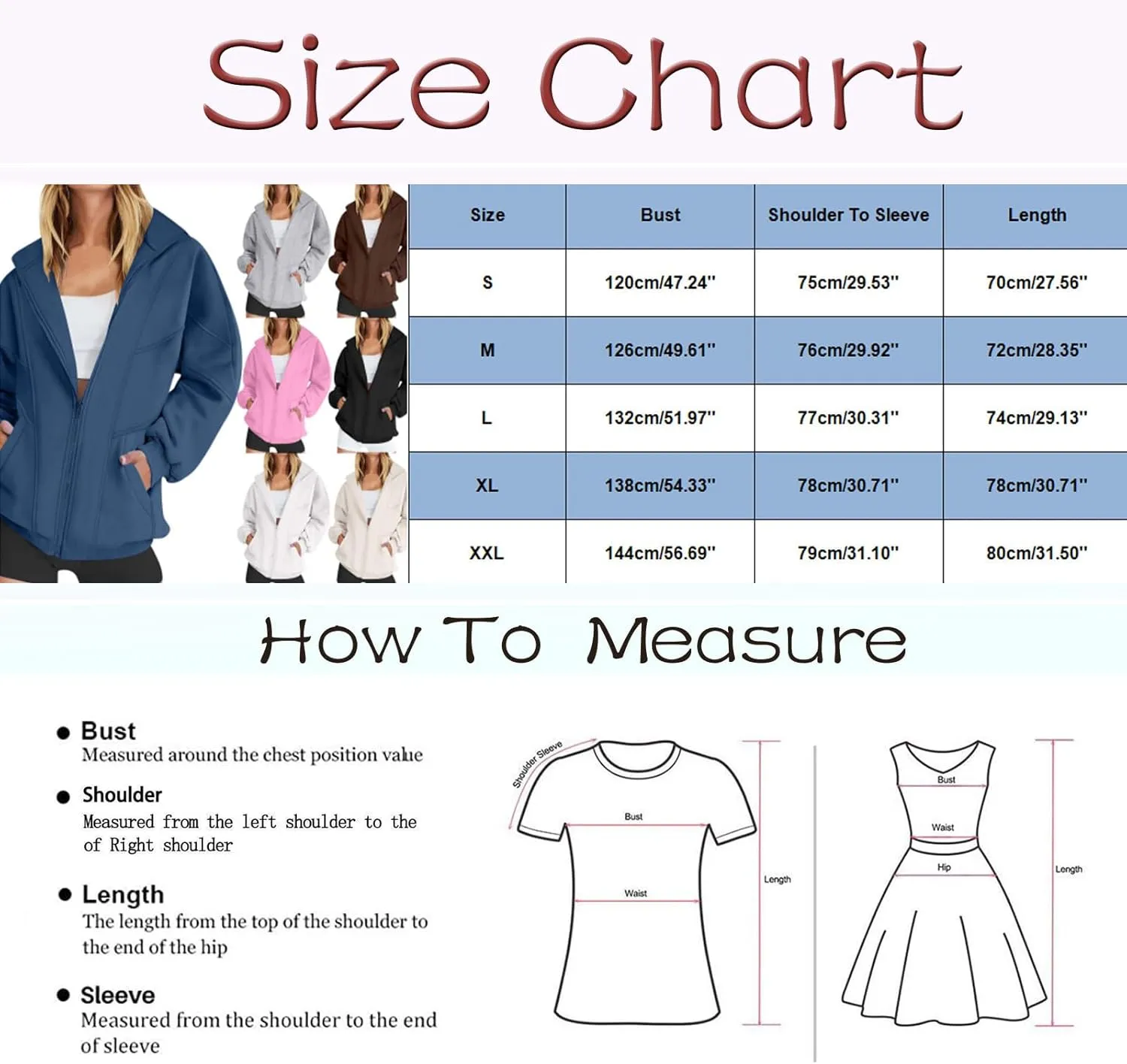 Hoodies for Womens Oversized Sweatshirt Full Zip Up Jacket Casual Loose Fall Fashion Clothes Workout Outfits